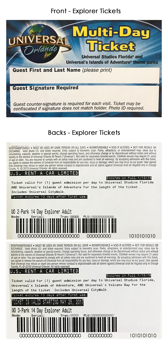 Universal Orlando Resort Theme Park Tickets